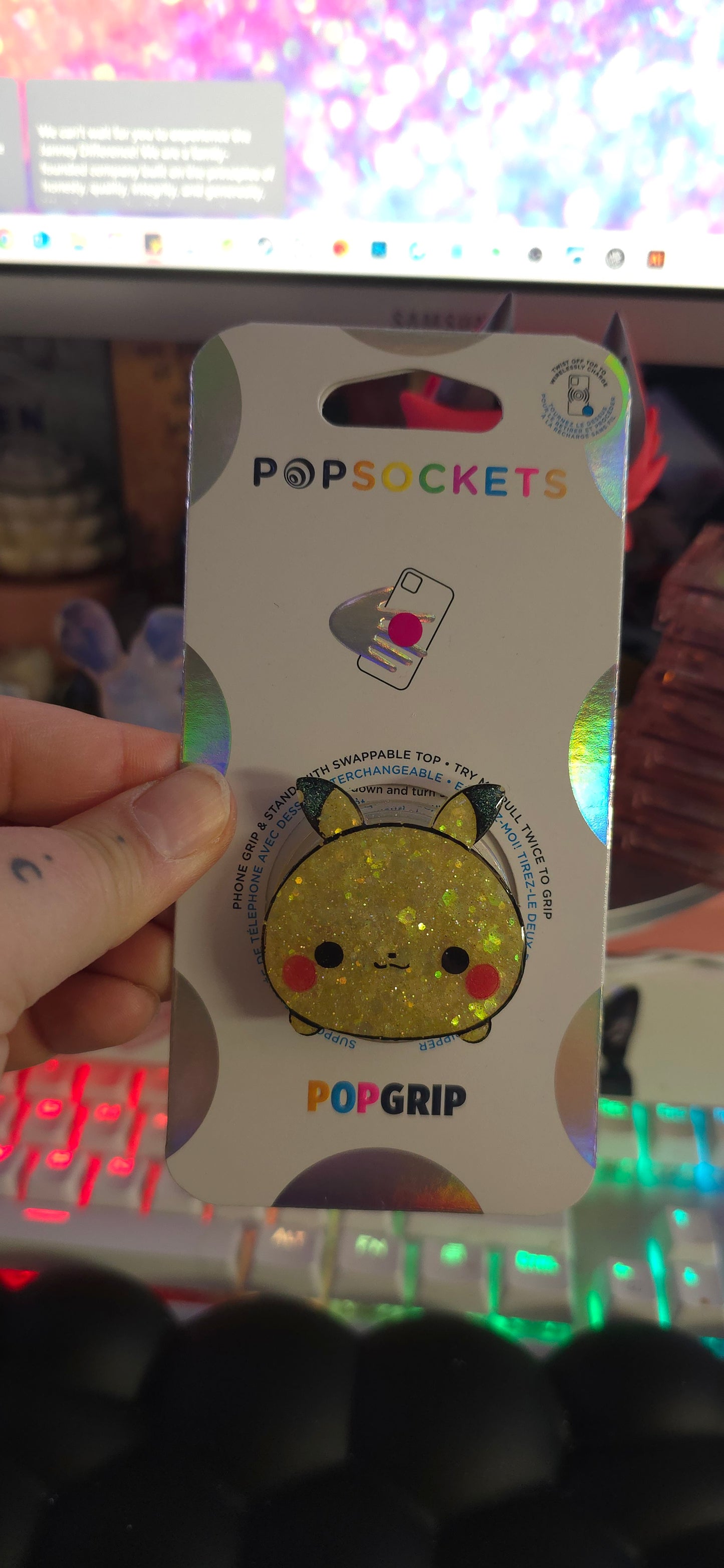 Made to Order Pikachu Pokemon Inspired for Popsocket Keychain Badge Reel CosPlay Cute Kawaii