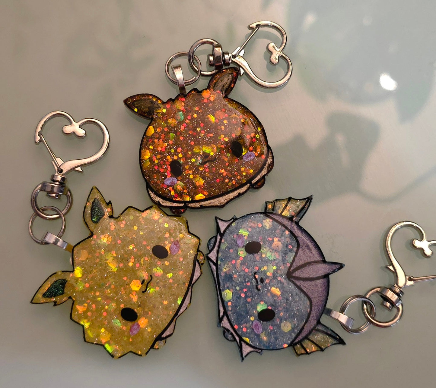 Made to Order Eeveelution Chibi Head LARGE Pokemon Inspired for Popsocket Keychain Badge Reel CosPlay Cute Kawaii Shaker