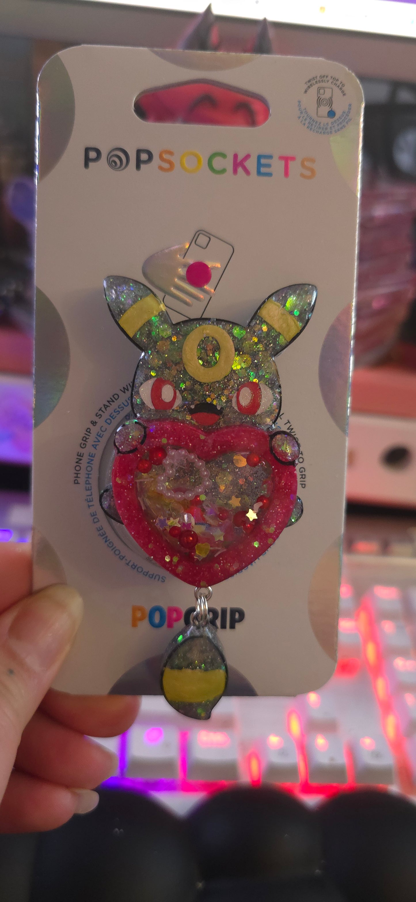 Made to Order Eeveelution Pokemon Inspired for Popsocket Keychain Badge Reel CosPlay Cute Kawaii Shaker