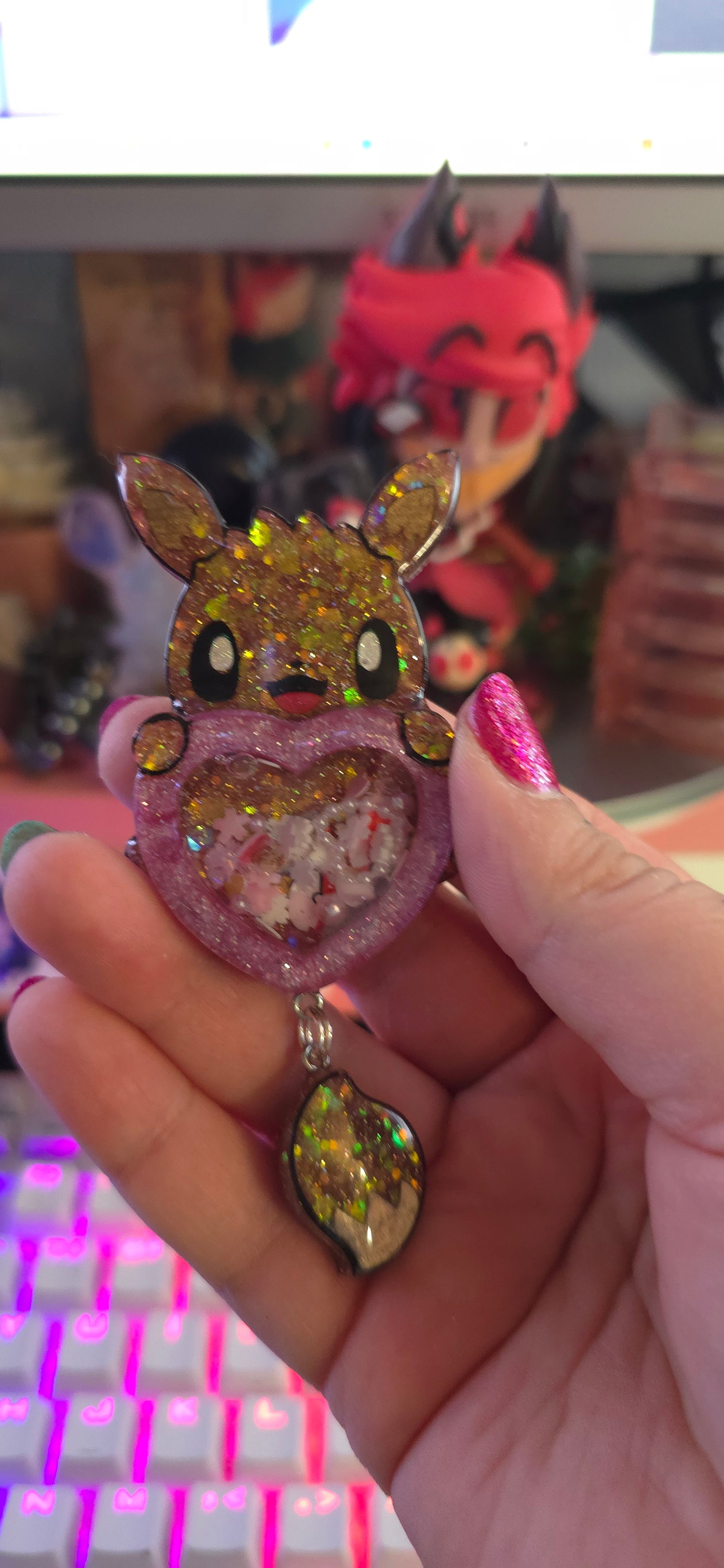 Made to Order Eeveelution Pokemon Inspired for Popsocket Keychain Badge Reel CosPlay Cute Kawaii Shaker