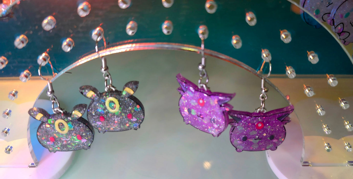 Made to Order Eeveelution Chibi Head Medium Pokemon Inspired Earrings