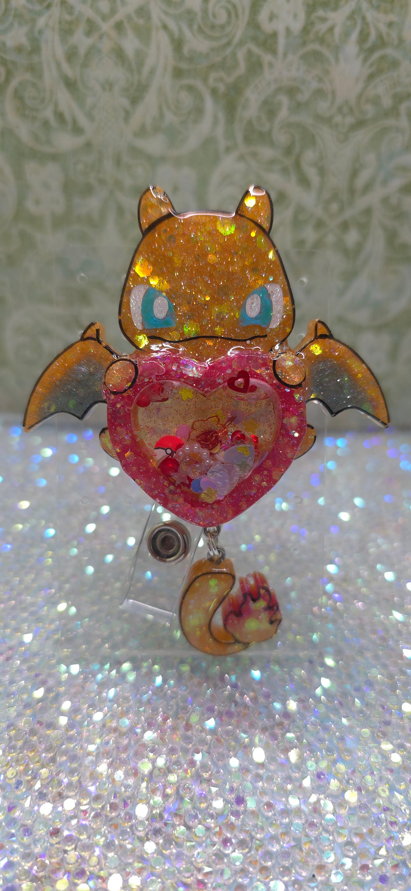 Made to Order Charizard Shaker Pokemon Inspired for Popsocket Keychain Badge Reel CosPlay Cute Kawaii