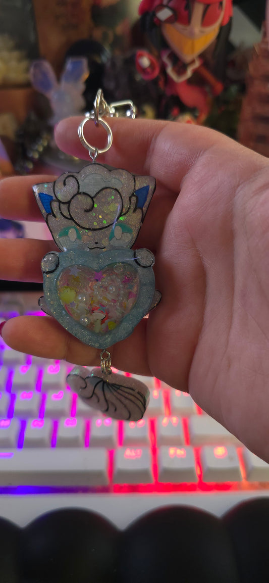 Made to Order Vulpix (Alolan) Shaker Pokemon Inspired for Popsocket Keychain Badge Reel CosPlay Cute Kawaii