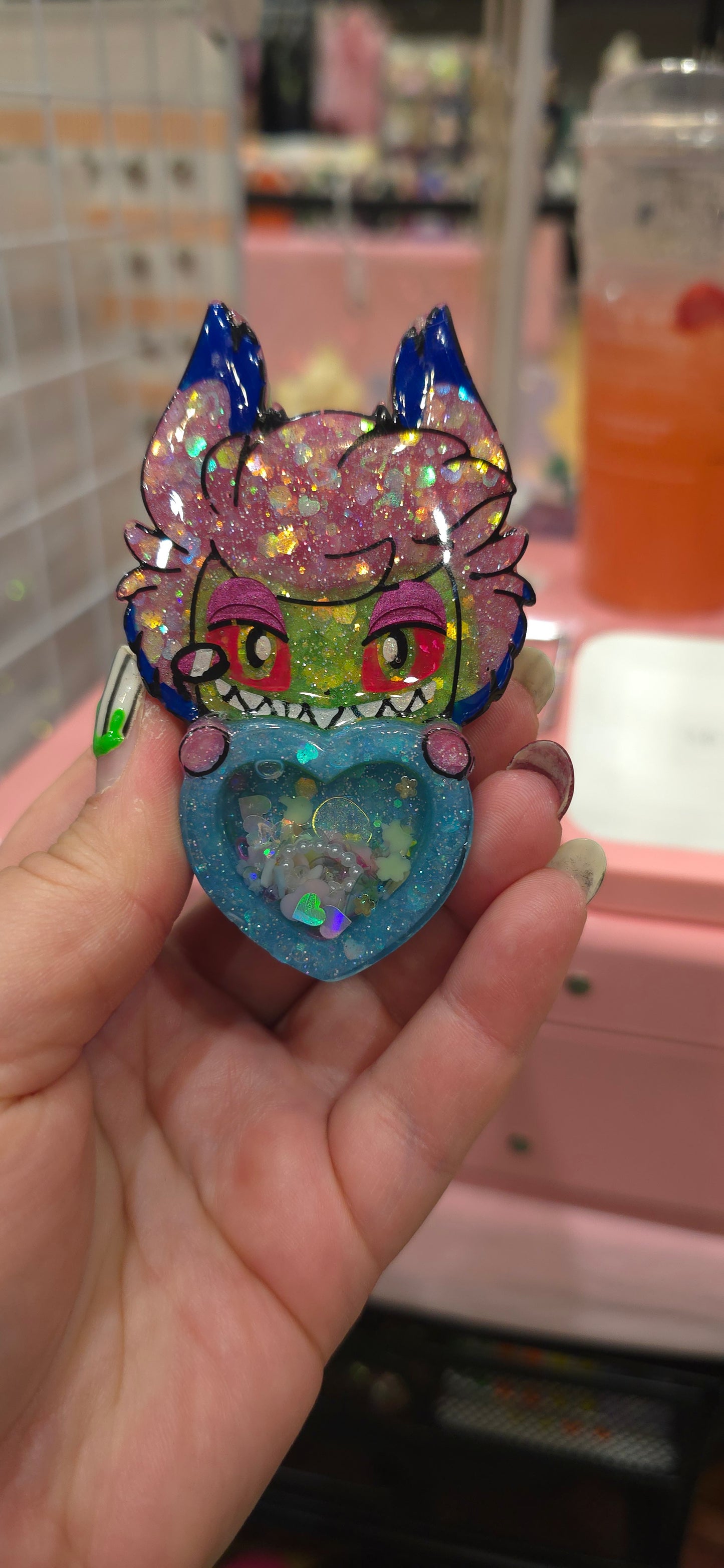 Made to Order Reverse Colour Alastor Hazbin Hotel Inspired Heart Shaker for Popsocket Keychain Badge Reel CosPlay Cute Kawaii
