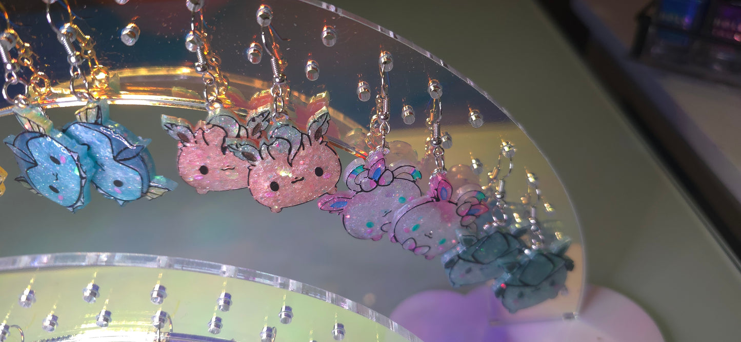 Made to Order Eeveelution Chibi Head Medium Pokemon Inspired Earrings