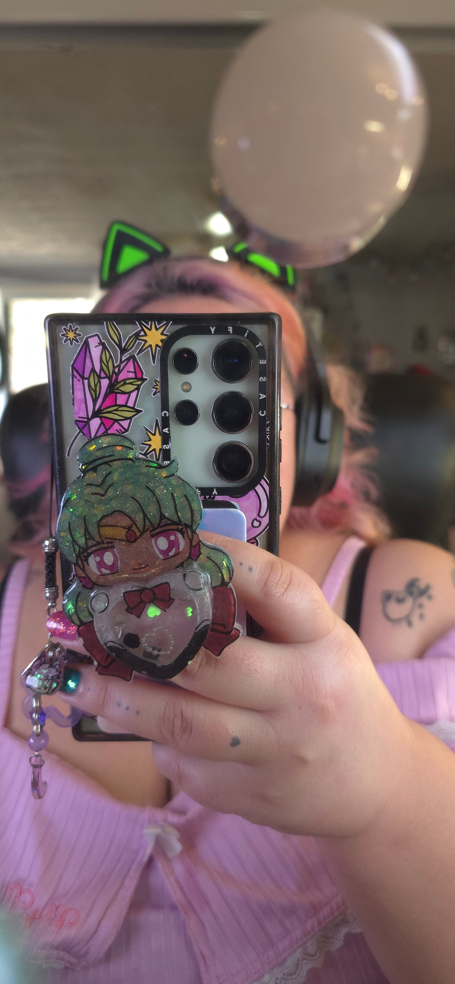Made to Order Sailor Pluto Sailor Scout Inspired Shaker for Popsocket Keychain Badge Reel