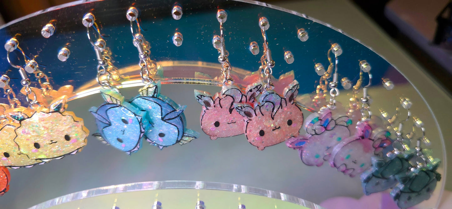 Made to Order Eeveelution Chibi Head Medium Pokemon Inspired Earrings