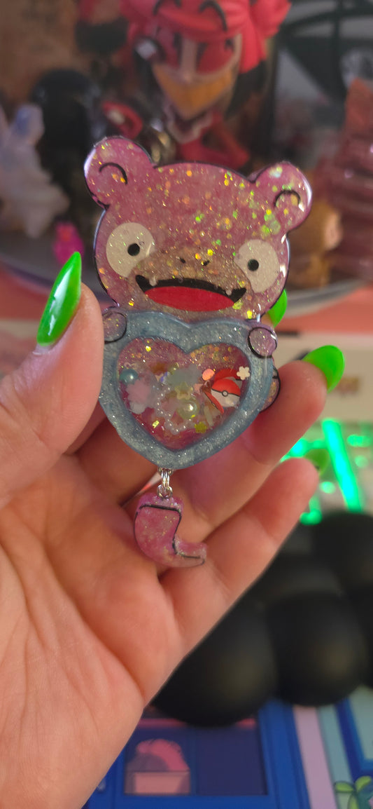 Made to Order Slowpoke Shaker Pokemon Inspired for Popsocket Keychain Badge Reel CosPlay Cute Kawaii