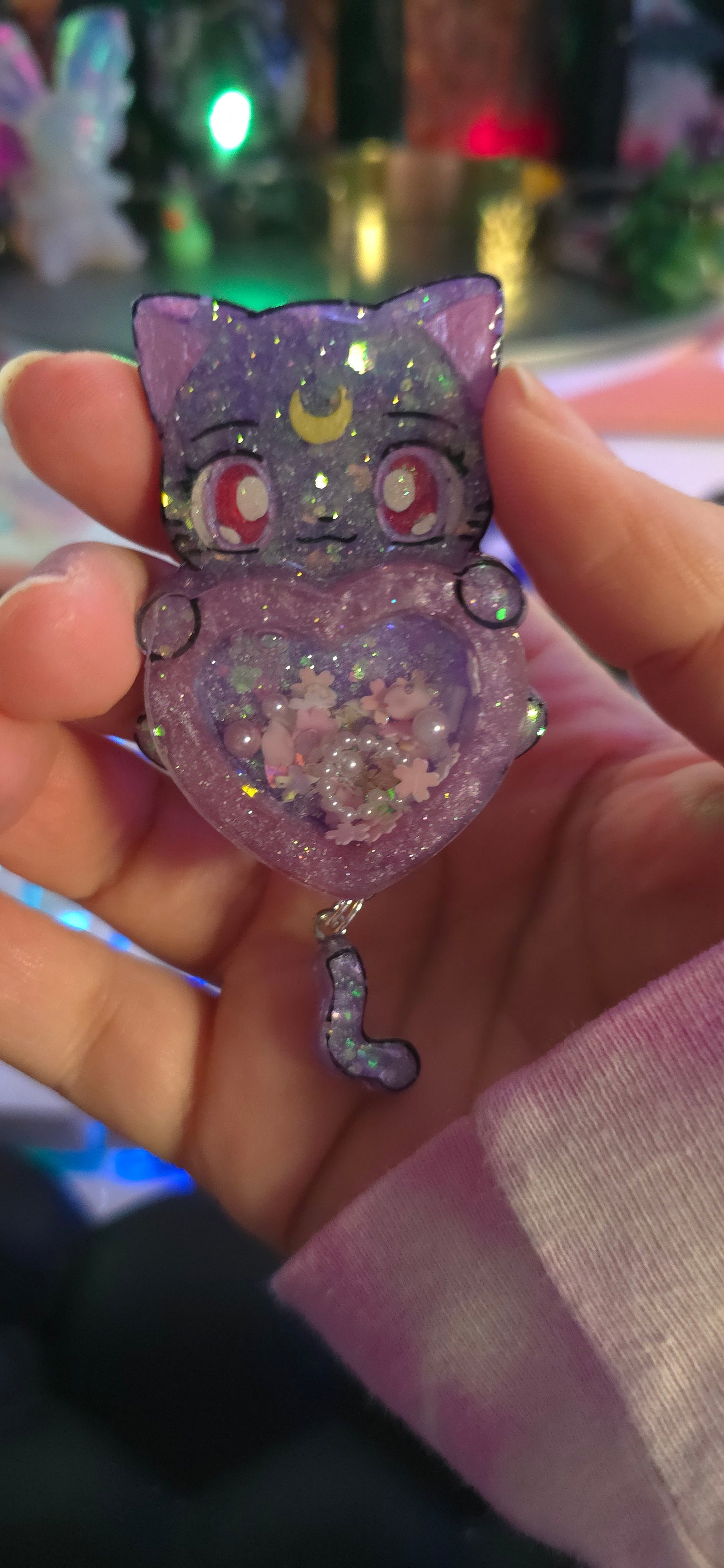 Made to Order Luna Sailor Moon Inspired Shaker for Popsocket Keychain Badge Reel CosPlay Cute Kawaii