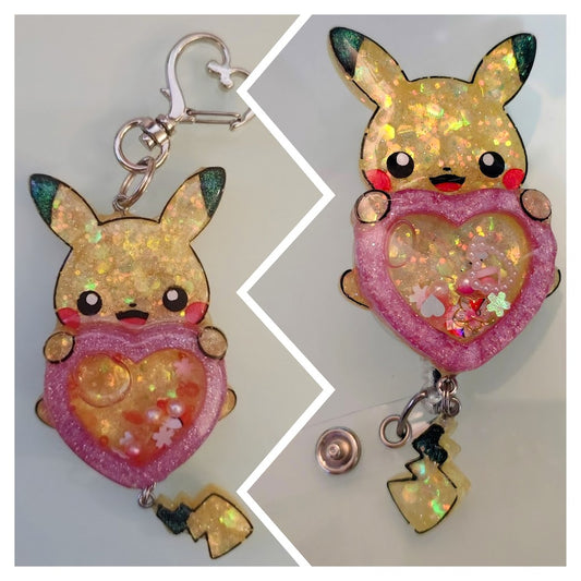 Made to Order Pikachu Shaker Pokemon Inspired for Popsocket Keychain Badge Reel CosPlay Cute Kawaii