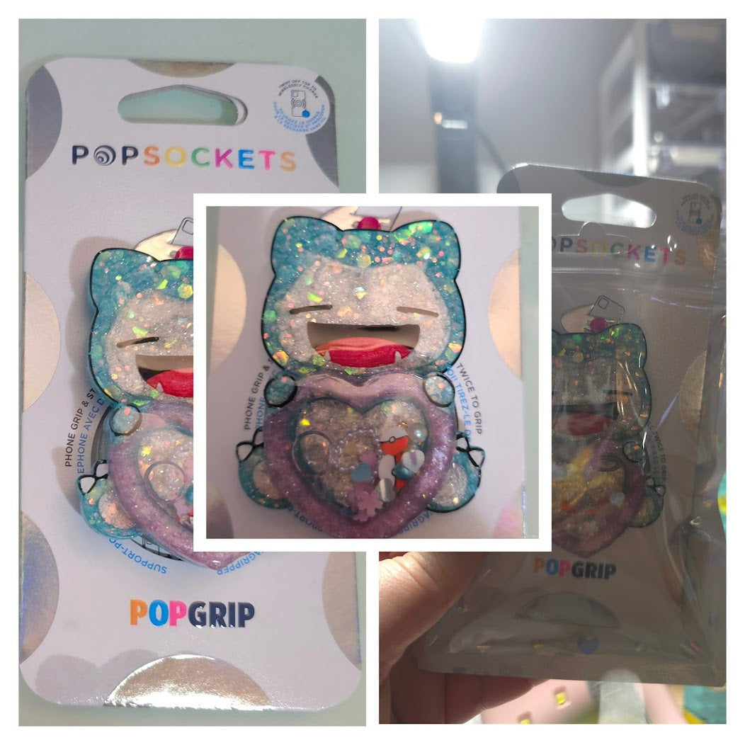 Made to Order Snorlax Shaker Pokemon Inspired for Popsocket Keychain Badge Reel CosPlay Cute Kawaii