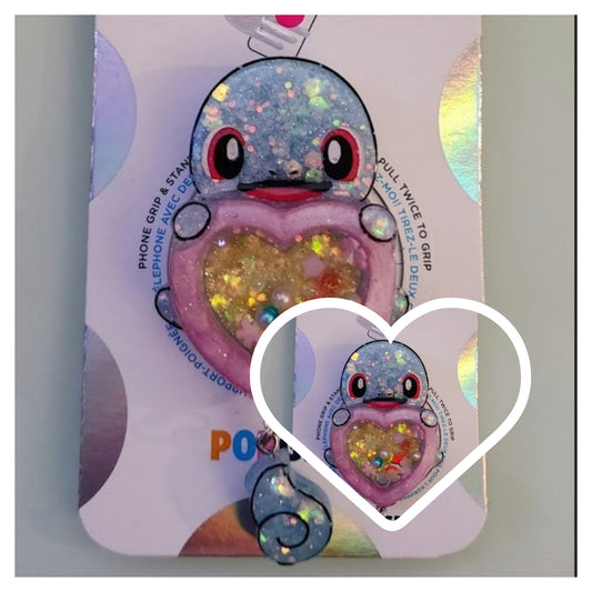 Made to Order Squirtle Shaker Pokemon Inspired for Popsocket Keychain Badge Reel CosPlay Cute Kawaii