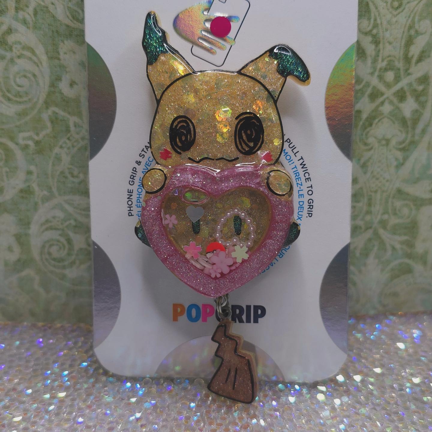 Made to Order Mimikyu Shaker Pokemon Inspired for Popsocket Keychain Badge Reel CosPlay Cute Kawaii