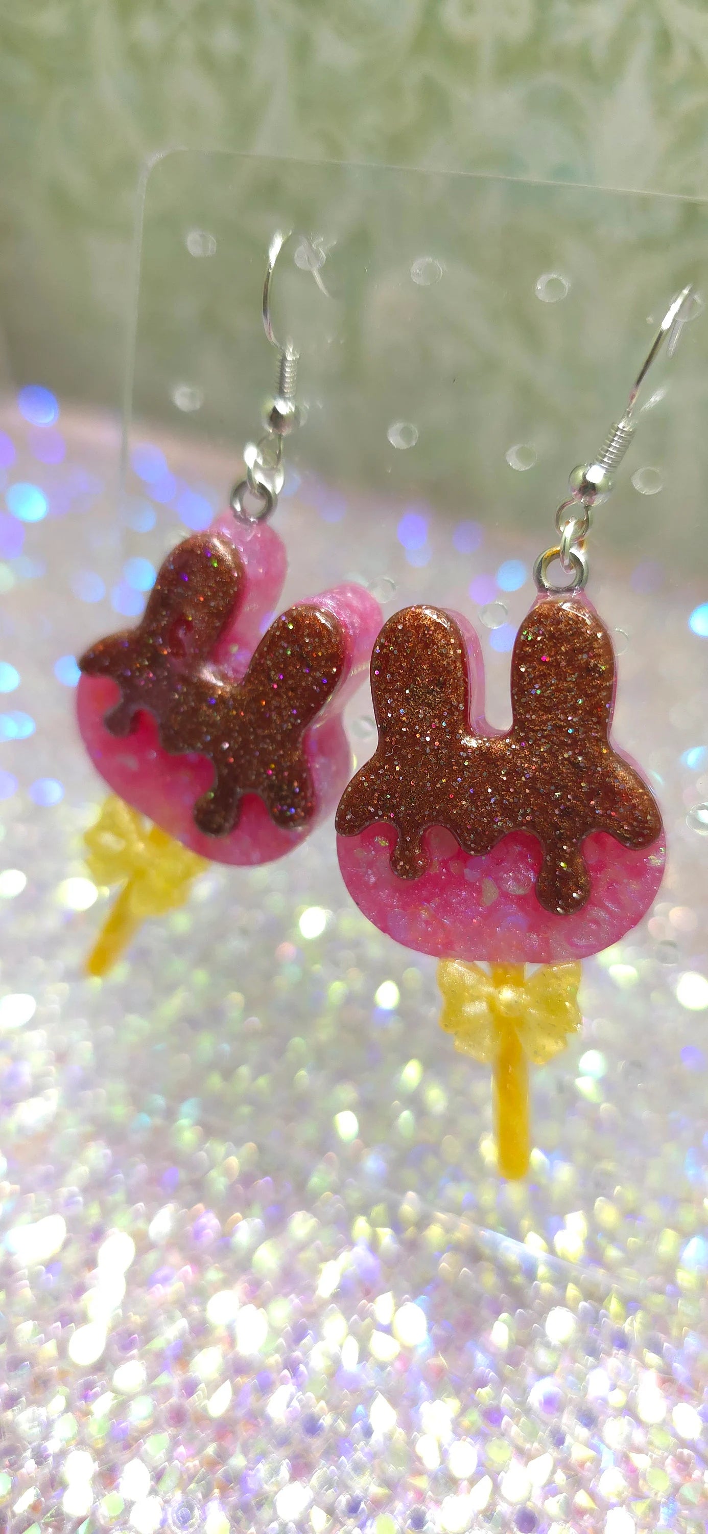 Made to Order CUSTOM Ice Cream Drop Earrings || Moon, Cat, Heart, Bunny, Sakura