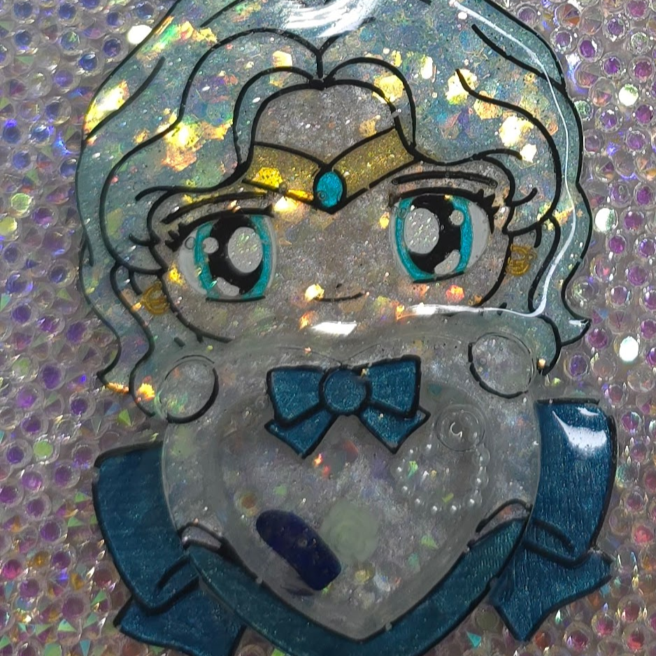 Made to Order Sailor Neptune Sailor Scout Inspired Shaker for Popsocket Keychain Badge Reel