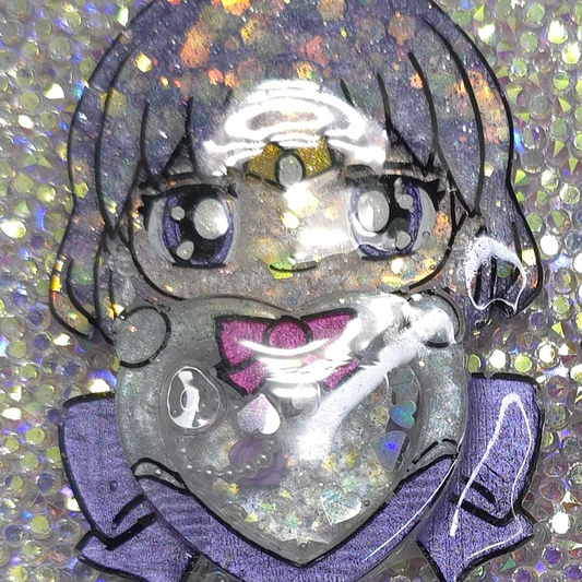 Made to Order Sailor Saturn Sailor Scout Inspired Shaker for Popsocket Keychain Badge Reel