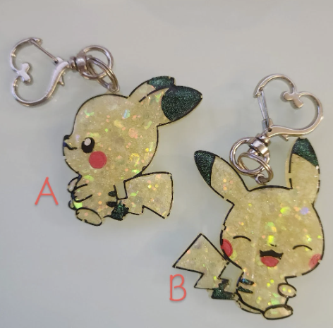 Made to Order Pikachu Pokemon Inspired for Popsocket Keychain Badge Reel CosPlay Cute Kawaii