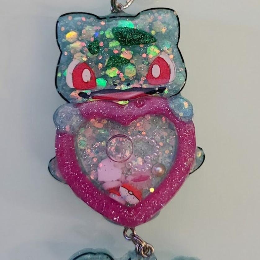 Made to Order Bulbasaur Shaker Pokemon Inspired for Popsocket Keychain Badge Reel CosPlay Cute Kawaii