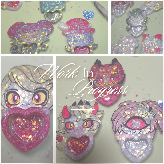Made to Order Carmilla Hazbin Hotel Inspired Heart Shaker for Popsocket Keychain Badge Reel CosPlay Cute Kawaii