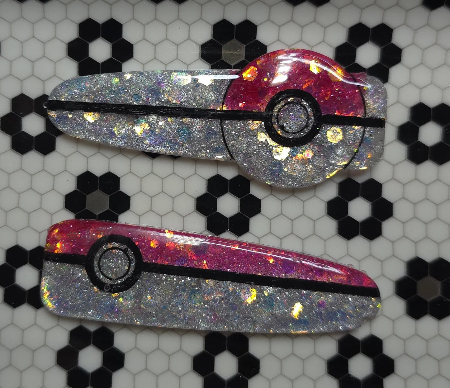 Made to Order Pokeball Pokemon Inspired Hairclips Set of 2