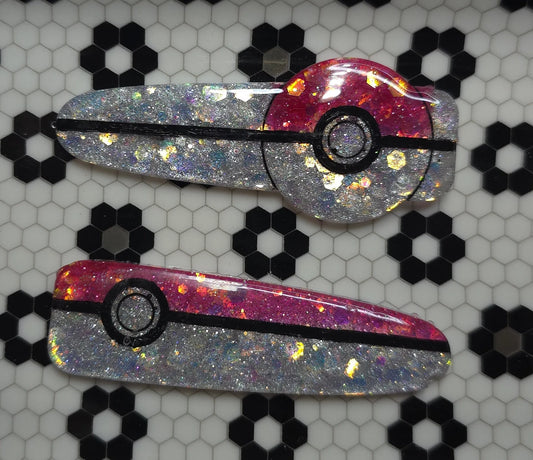 Made to Order Pokeball Pokemon Inspired Hairclips Set of 2