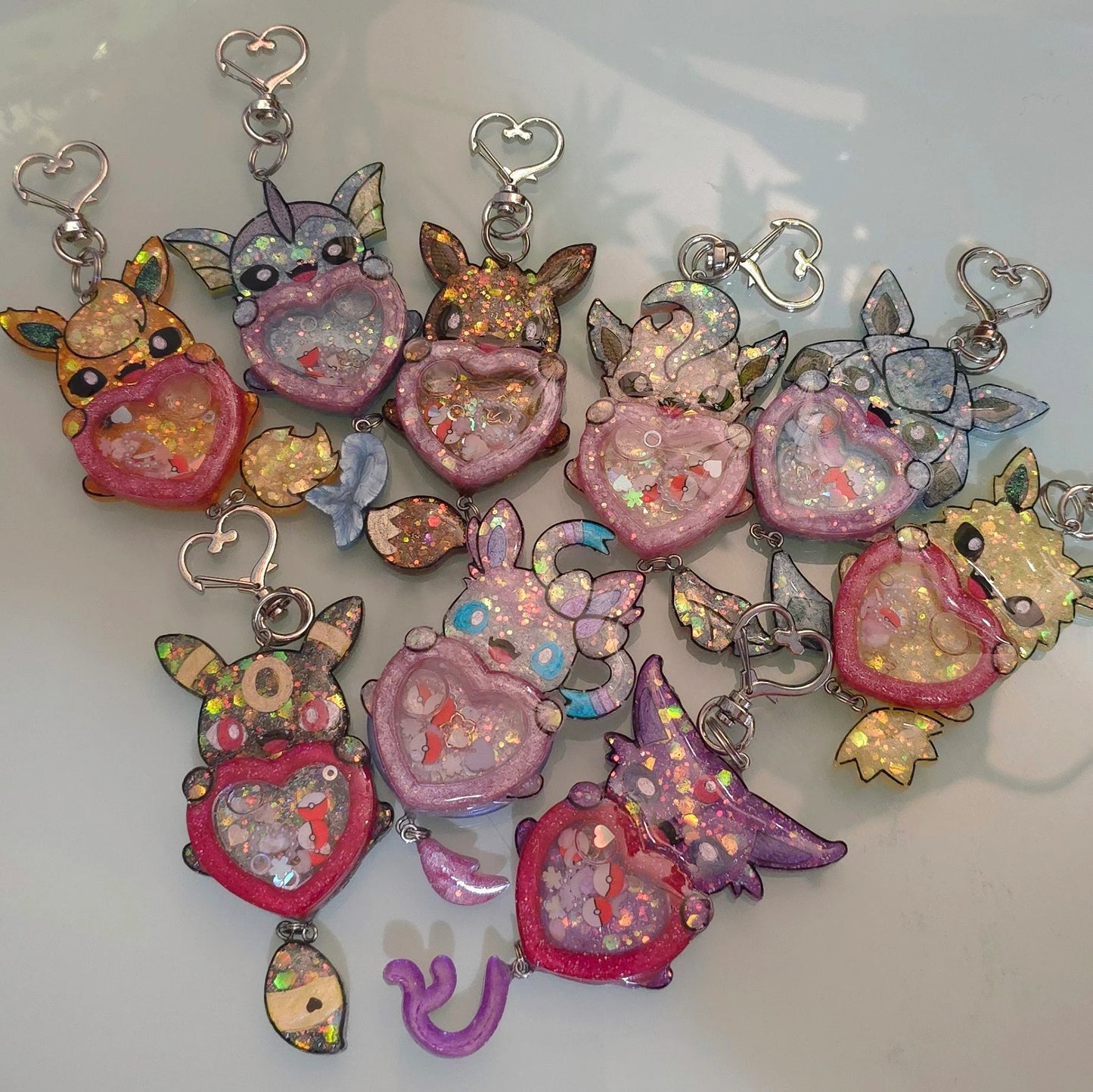 Made to Order Eeveelution Pokemon Inspired for Popsocket Keychain Badge Reel CosPlay Cute Kawaii Shaker