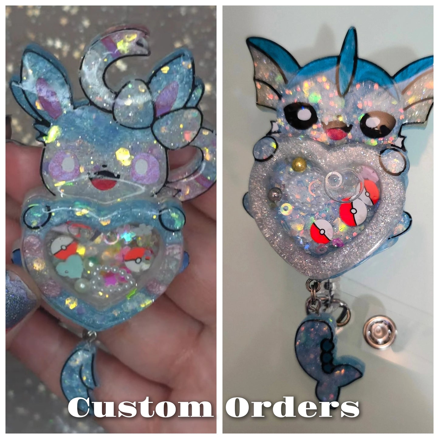 Made to Order Eeveelution Pokemon Inspired for Popsocket Keychain Badge Reel CosPlay Cute Kawaii Shaker