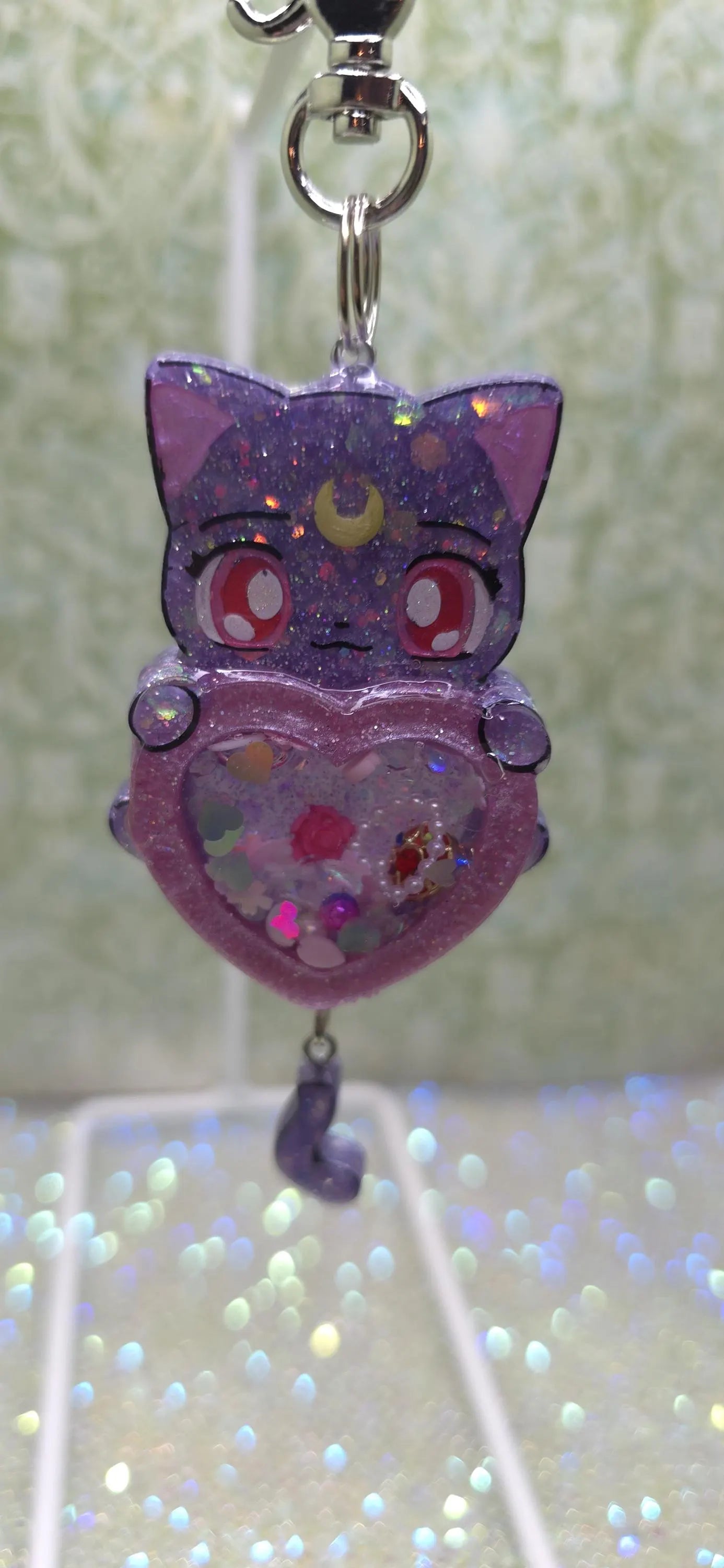 Made to Order Luna Sailor Moon Inspired Shaker for Popsocket Keychain Badge Reel CosPlay Cute Kawaii
