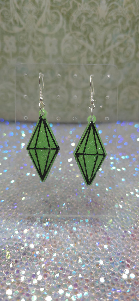 Made to Order Plumbob Inspired Earrings Pendant Phone Charm