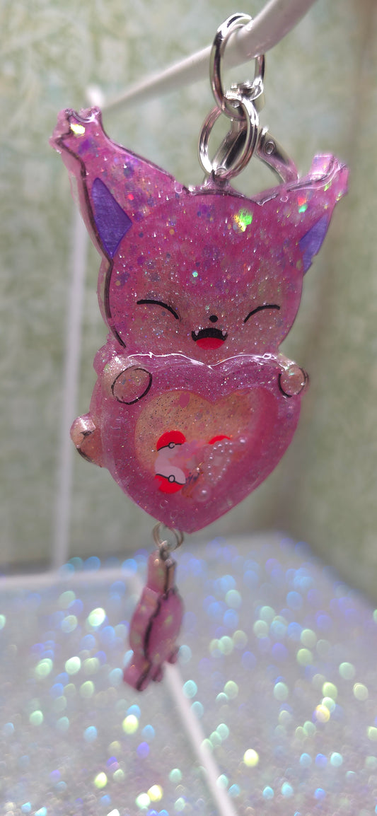 Made to Order Skitty Shaker Pokemon Inspired for Popsocket Keychain Badge Reel CosPlay Cute Kawaii