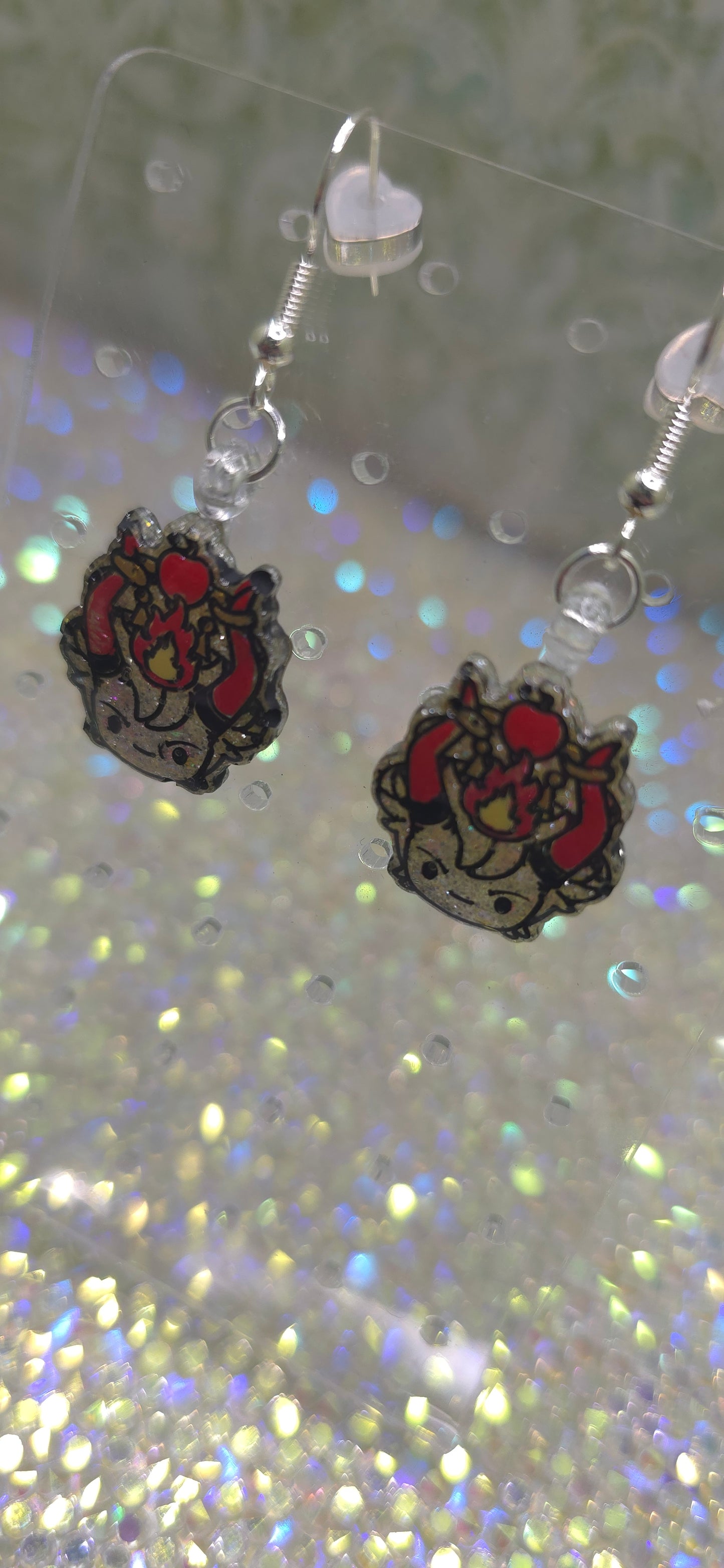 Made to Order Angry Lucifer Hazbin Hotel Inspired Earrings Pendant Phone Charm