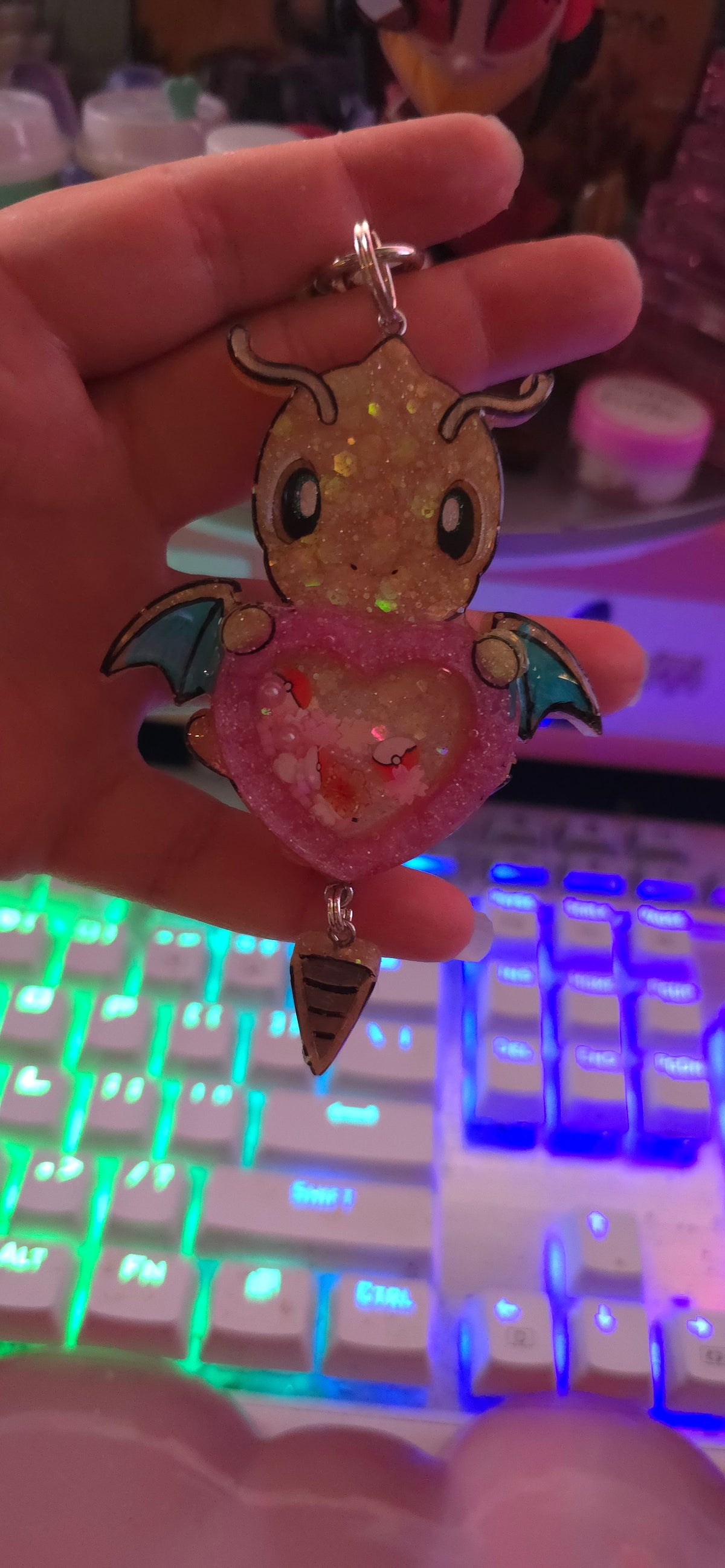 Made to Order Dragonite Shaker Pokemon Inspired for Popsocket Keychain Badge Reel CosPlay Cute Kawaii