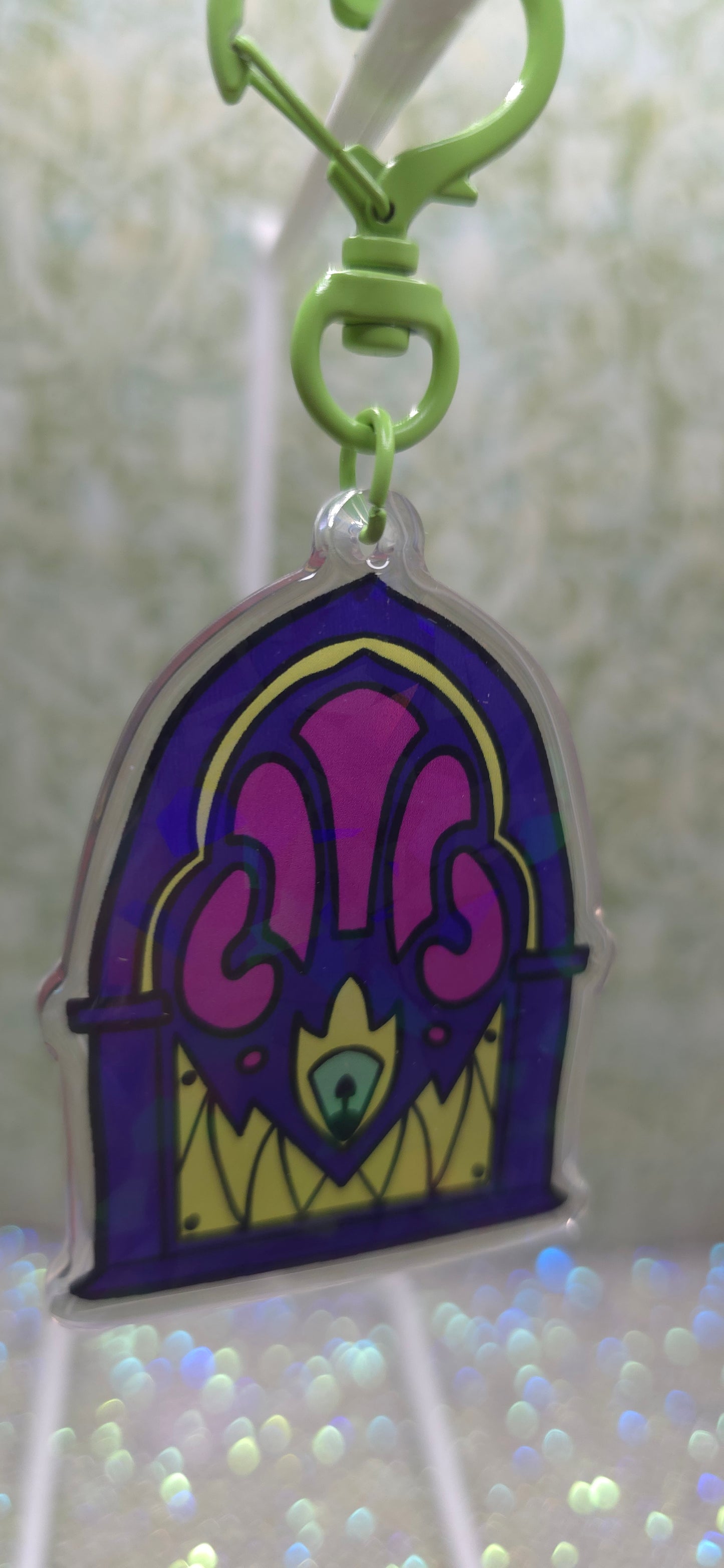 Acrylic Keychain Reversable Alastor Radio Holographic Resin Topped