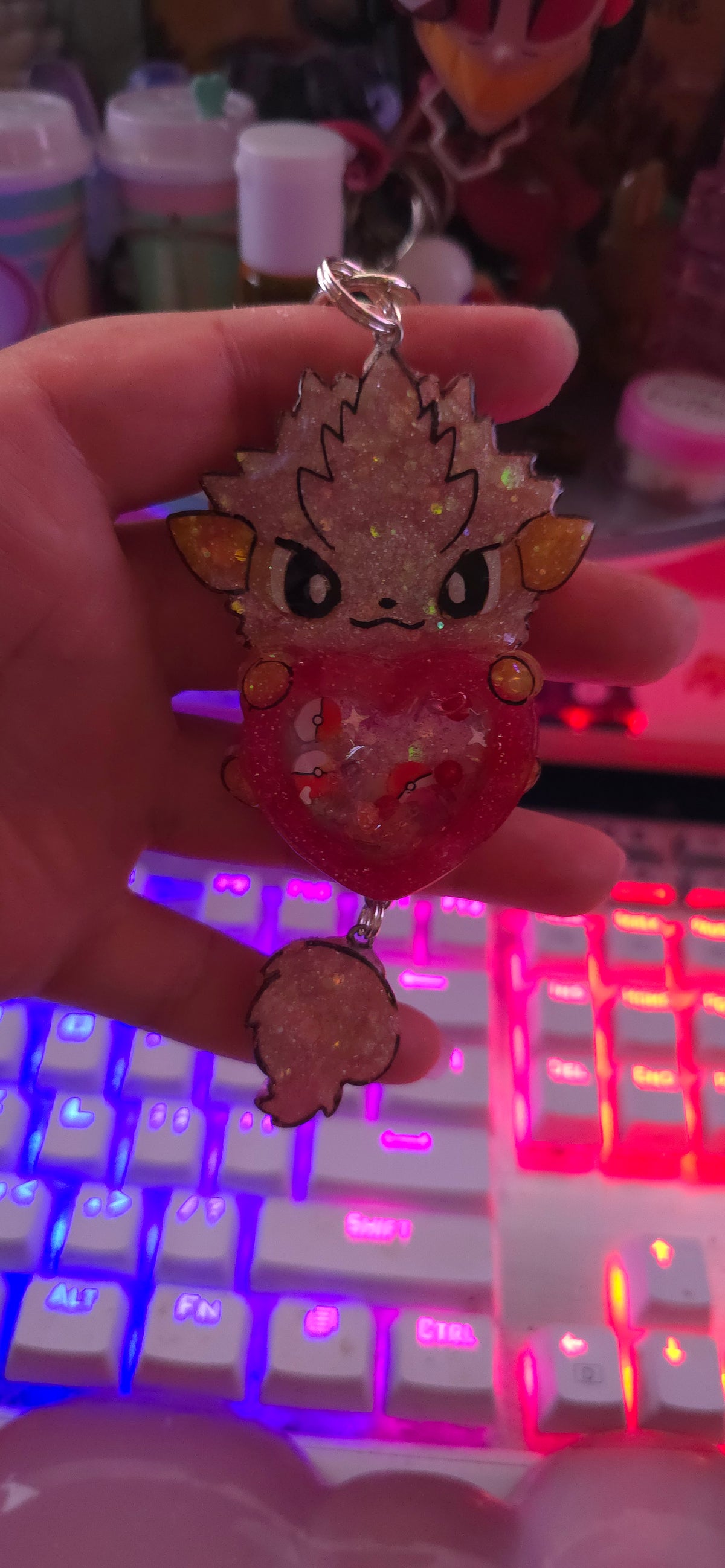 Made to Order Arcanine Shaker Pokemon Inspired for Popsocket Keychain Badge Reel CosPlay Cute Kawaii