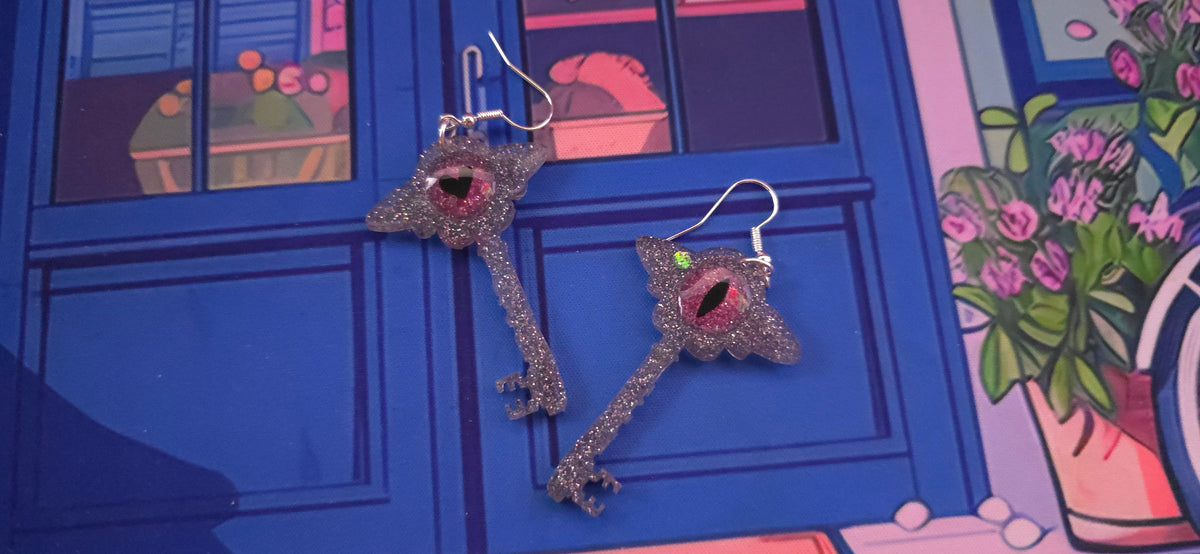 Made to Order Key Hazbin Hotel Inspired Earrings Pendant Phone Charm
