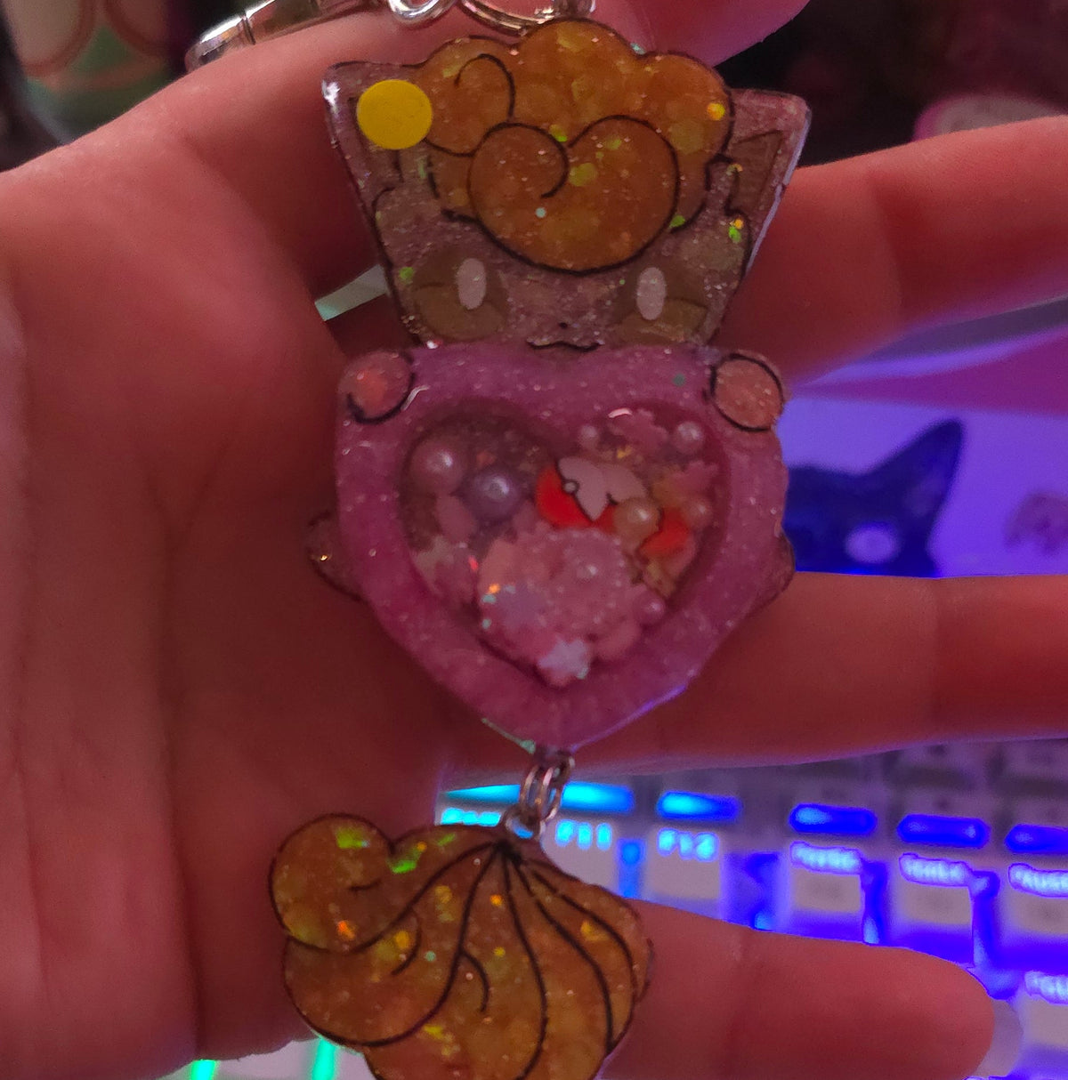 Made to Order Vulpix Shaker Pokemon Inspired for Popsocket Keychain Badge Reel CosPlay Cute Kawaii