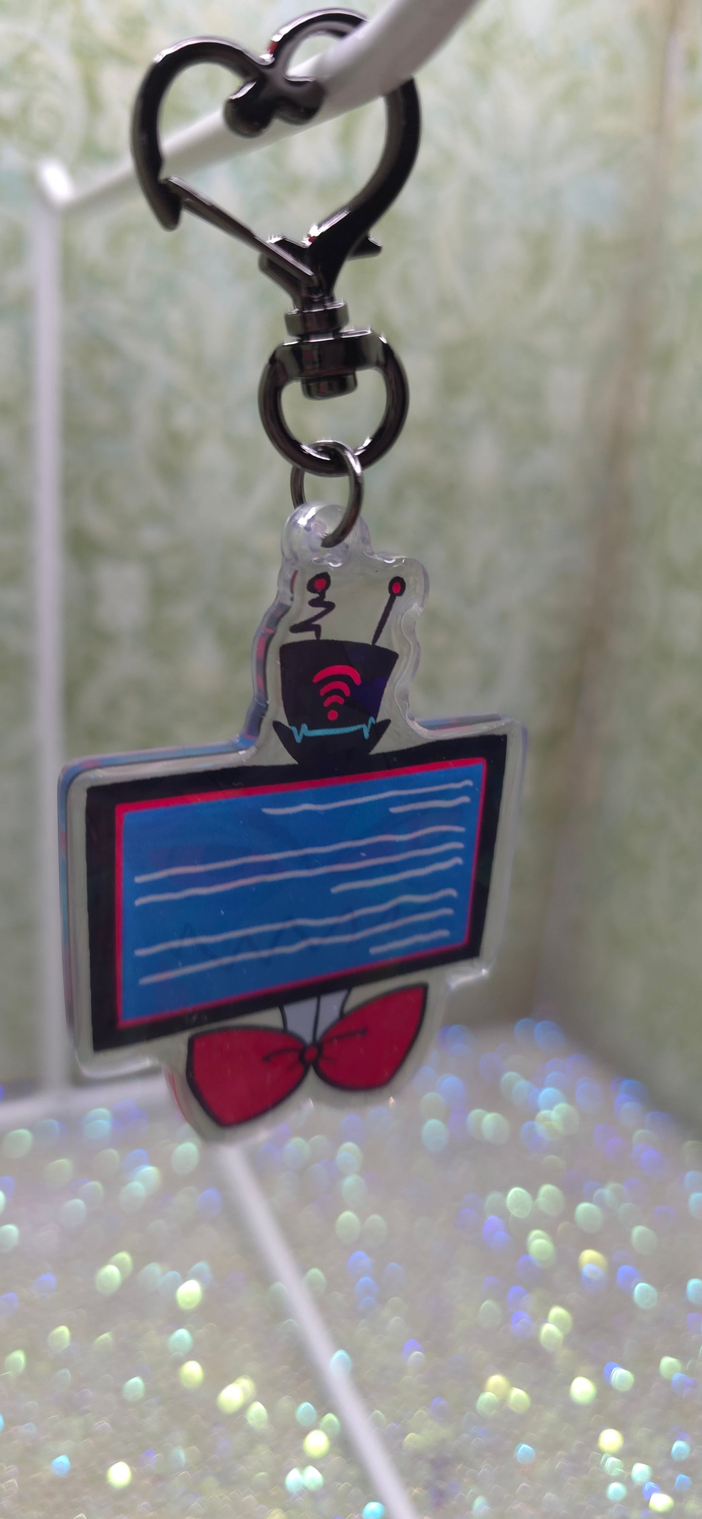 Acrylic Keychain Reversable Vox Holographic Resin Topped