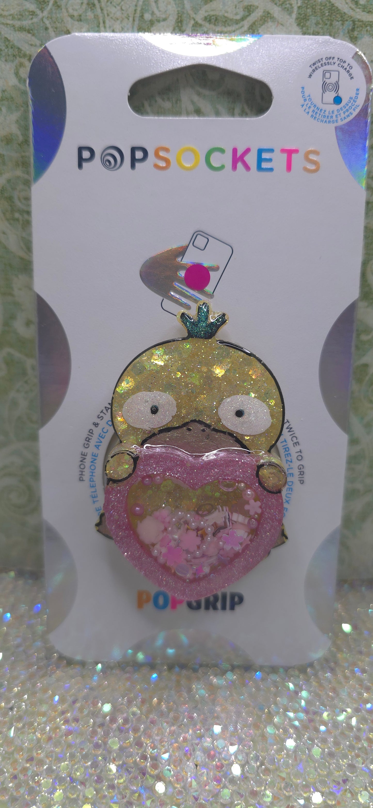 Made to Order Psyduck Shaker Pokemon Inspired for Popsocket Keychain Badge Reel CosPlay Cute Kawaii