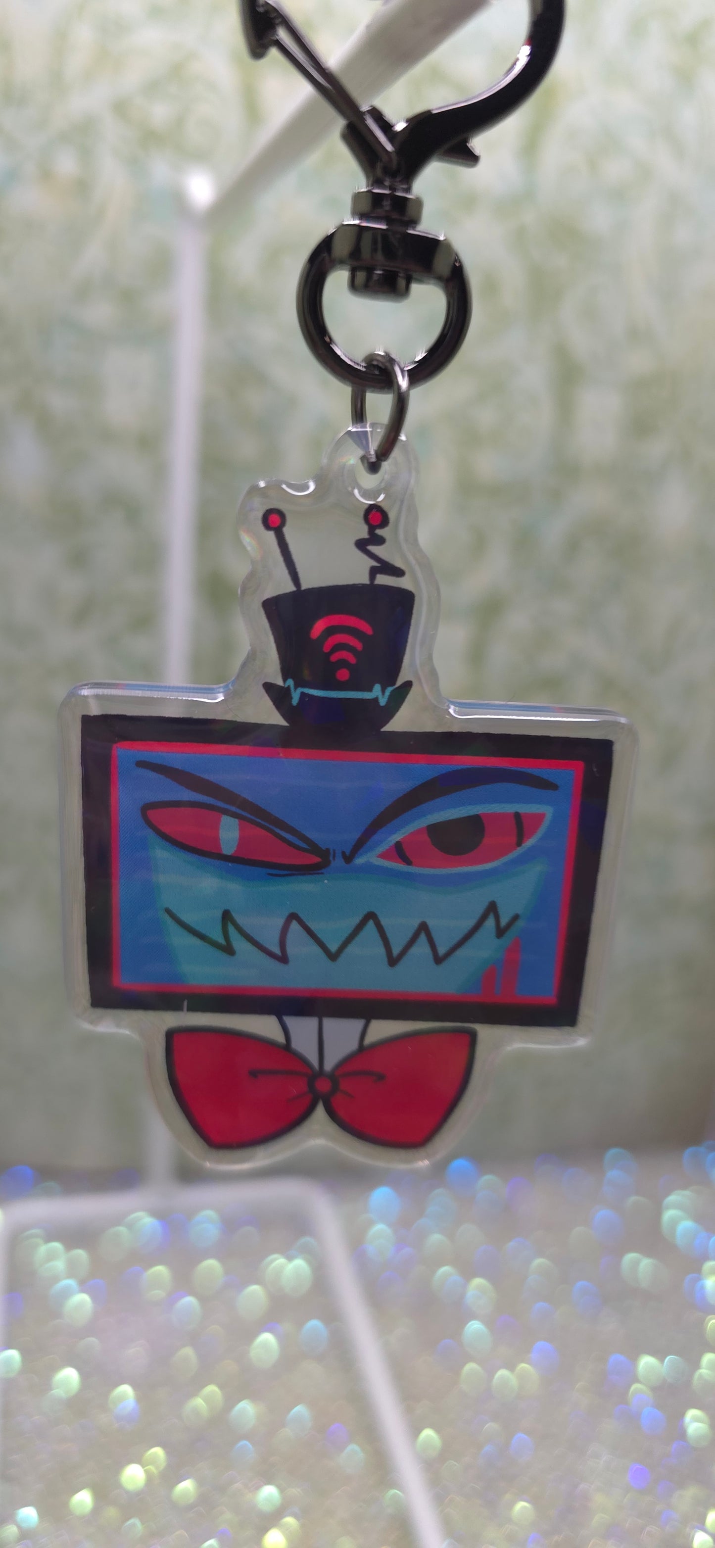 Acrylic Keychain Reversable Vox Holographic Resin Topped