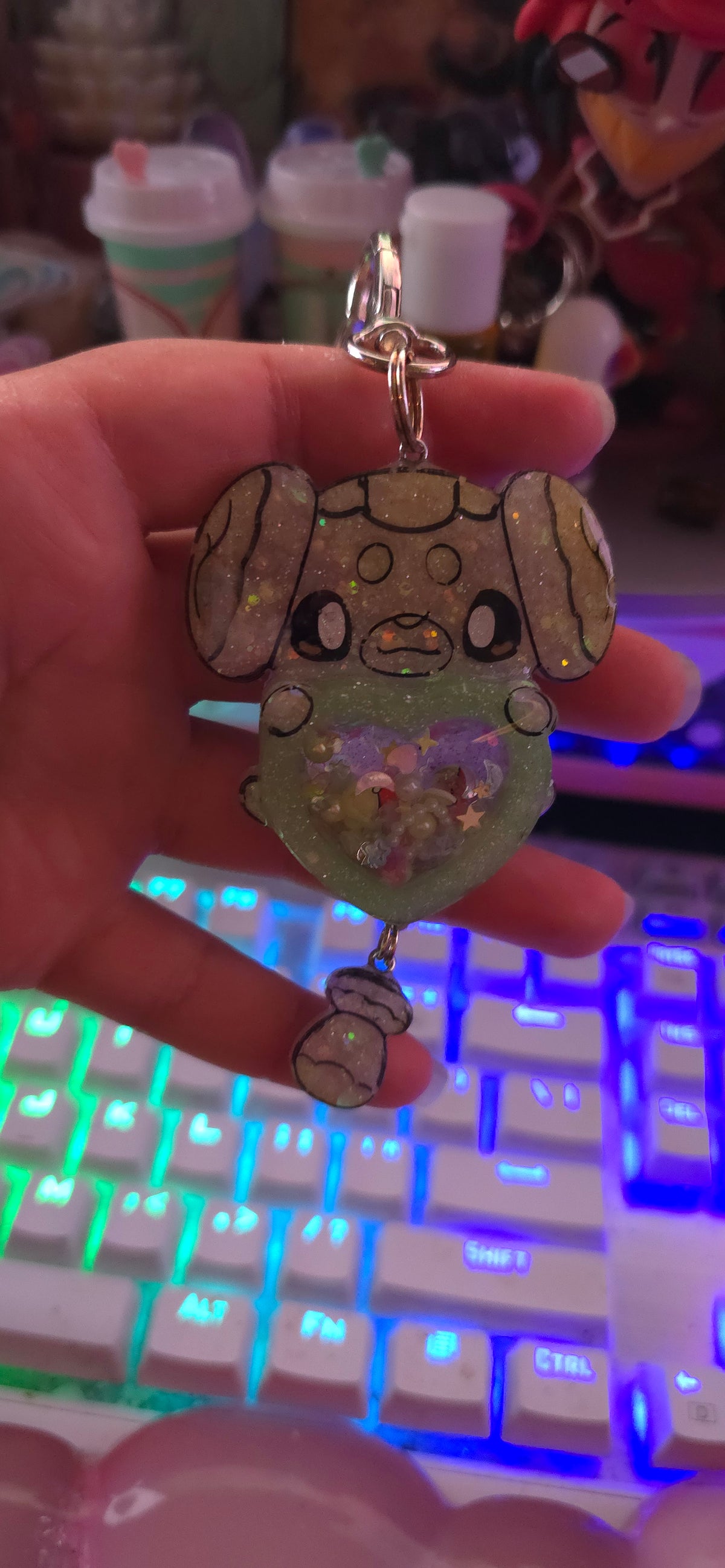 Made to Order Fidough Shaker Pokemon Inspired for Popsocket Keychain Badge Reel CosPlay Cute Kawaii
